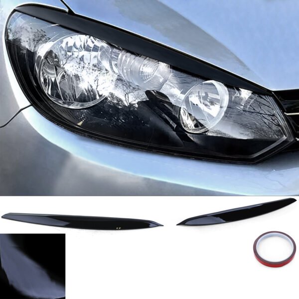 Headlight Covers Lip (Black Gloss) for VW Golf 6 08-12