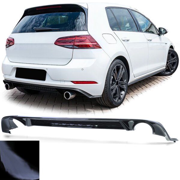 Rear diffuser (black gloss) for VW Golf 7 GTI 17-21