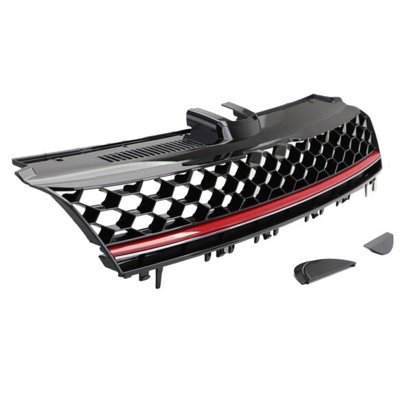 Honeycomb grille without emblem (black gloss) for VW Golf 7 12-17 also GTI - Slika 8