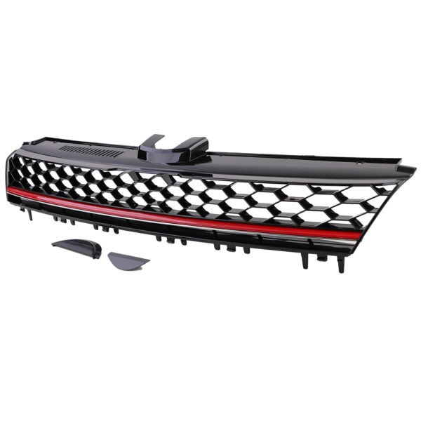 Honeycomb grille without emblem (black gloss) for VW Golf 7 12-17 also GTI - Slika 7