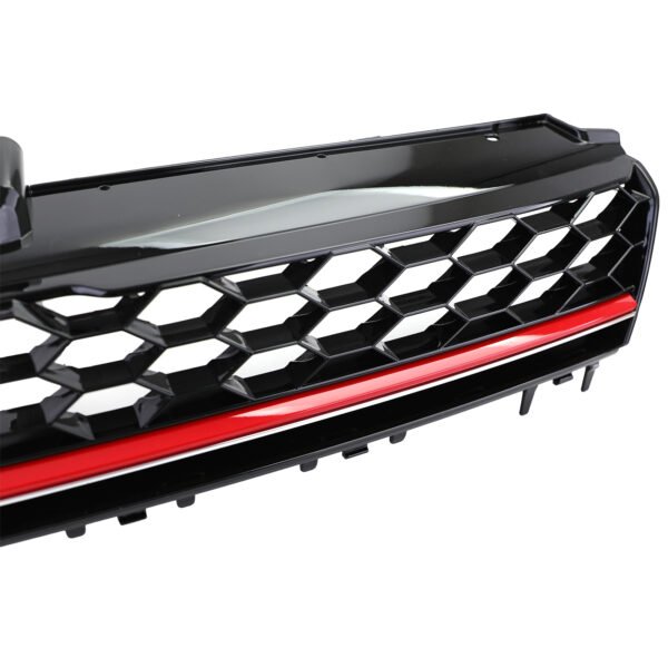 Honeycomb grille without emblem (black gloss) for VW Golf 7 12-17 also GTI - Slika 5