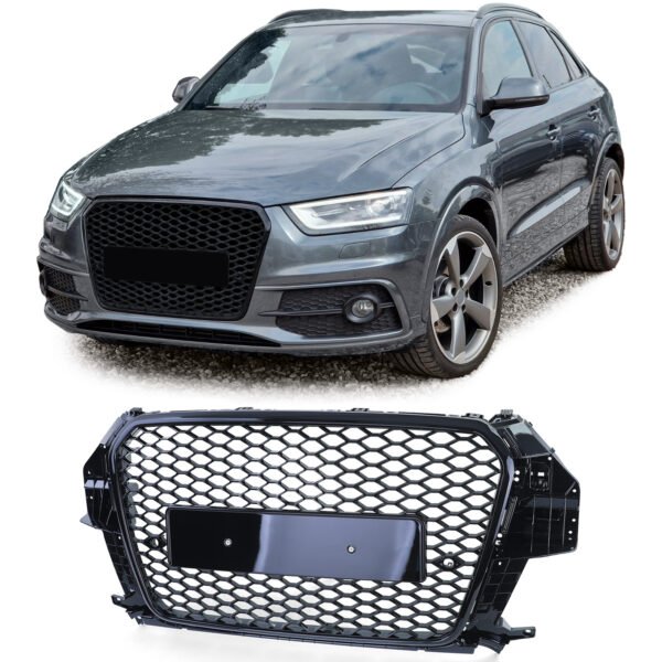 Sport gloss black honeycomb front grille for AUDI Q3 8U
