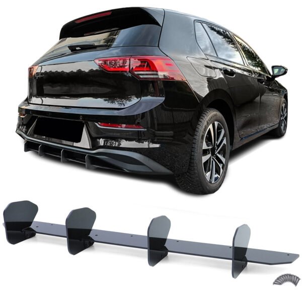 Rear Diffuser Insert (Gloss Black) for VW Golf 8 from 2020
