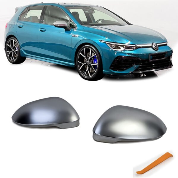 Matt silver mirror cap replacements for VW GOLF 8 and ID.3