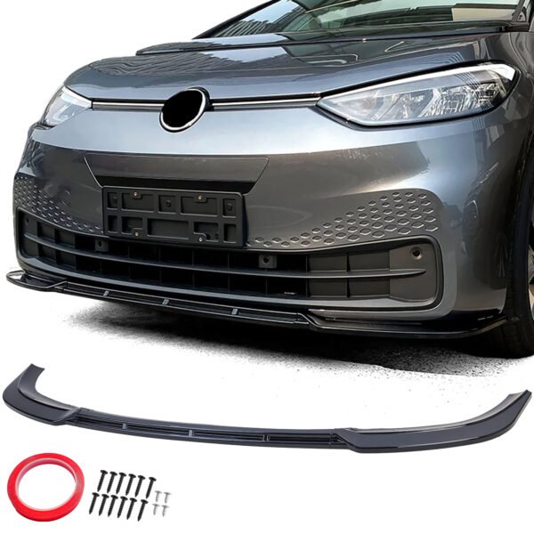 Front gloss black bumper spoiler for VW ID.3