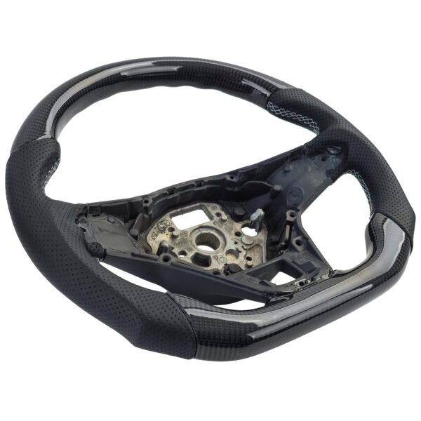 Sports steering wheel with real carbon and perforated leather for VW Golf 8 without shift paddles - Slika 8
