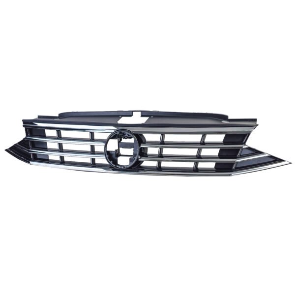 Black radiator grille with chrome strips for VW PASSAT B8 - Slika 2