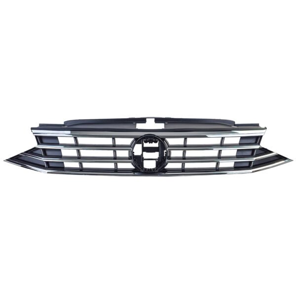Black radiator grille with chrome strips for VW PASSAT B8 - Slika 3