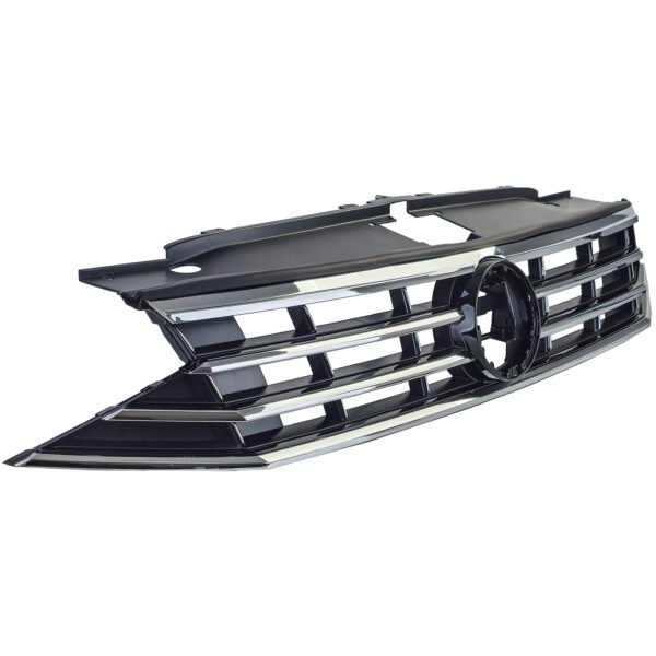 Black radiator grille with chrome strips for VW PASSAT B8 - Slika 4