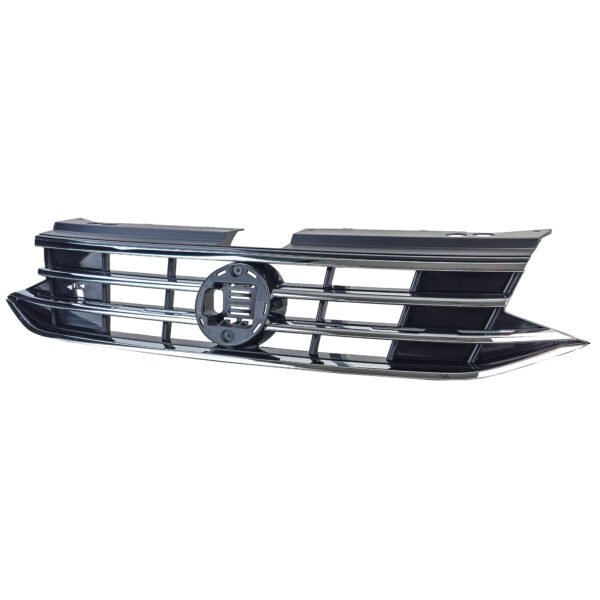Black radiator grille with chrome strips for VW TIGUAN II - Slika 2