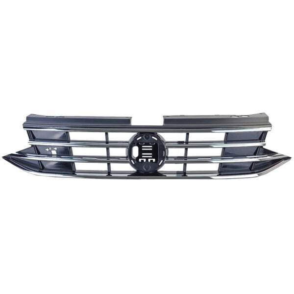 Black radiator grille with chrome strips for VW TIGUAN II - Slika 3