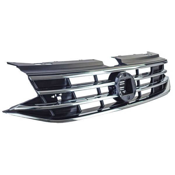 Black radiator grille with chrome strips for VW TIGUAN II - Slika 4