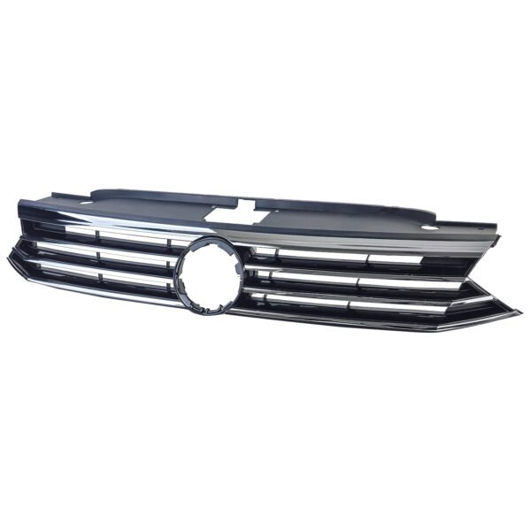 Black radiator grille with chrome strips for VW PASSAT B8 - Slika 2