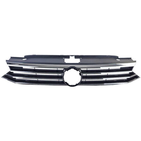 Black radiator grille with chrome strips for VW PASSAT B8 - Slika 3