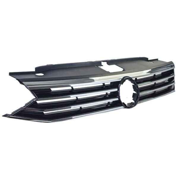 Black radiator grille with chrome strips for VW PASSAT B8 - Slika 4