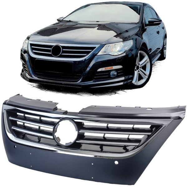 Black radiator grille with chrome strips for VW PASSAT CC