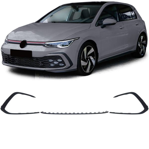 3-piece matt black front bumper spoiler for VW GOLF 8 GTI GTD R-LINE