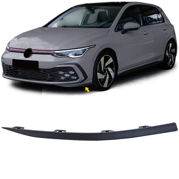 Matt black bumper spoiler strip left for VW GOLF 8 GTI GTD R-LINE